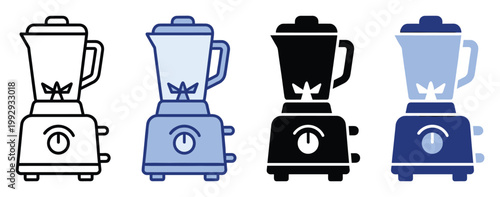 Simple kitchen appliance symbol for preparing healthy food drinks and mixing ingredients at home