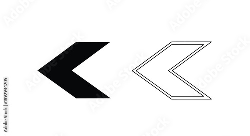 Free Download A minimalistic image showcasing two chevron arrows one solid black and the other a white outline high quality - GFXLoad