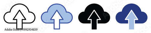 Versatile cloud icon with an upward arrow for depicting upload actions, file sharing, and online storage solutions