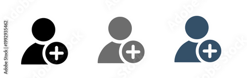 Vector illustration of add user icon set