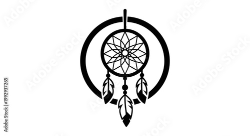 Dreamcatcher with feathers and hoop.