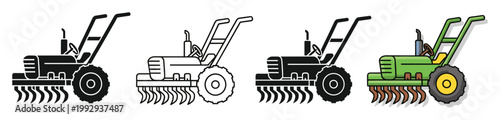 Farm equipment walkbehind tractor tiller cultivator for agricultural land preparation and gardening projects