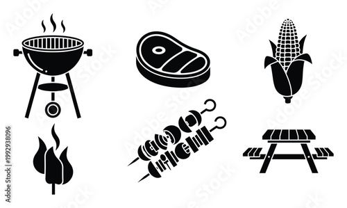 Barbecue picnic essentials for outdoor summer cooking and dining, perfect for food and restaurant related promotions