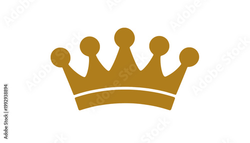 Gold Crown Icon Vector Illustration, Isolated Transparent Background for Royalty-Free Use in Business and Technology Design