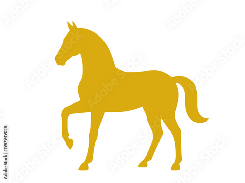 Golden Horse Vector Icon, Isolated Silhouette Symbol for Business, Technology, and Digital Marketing Design Projects