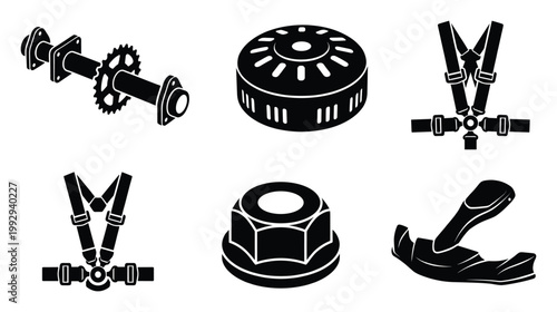 Gokart parts and accessories set offers essential components for racing, engineering, and automotive related design projects.