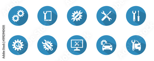 Quadro su tela Set of Repair and Maintenance Icons