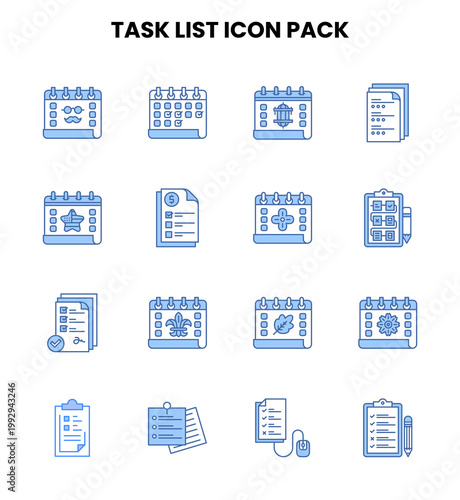 Task List Two Colour Scalable Icons Pack