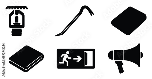 Safety and emergency equipment symbols useful for infographics presentations and web applications