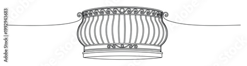 Ornate balustrade segment with intricate curly motifs perfect for historical restoration and decorative borders