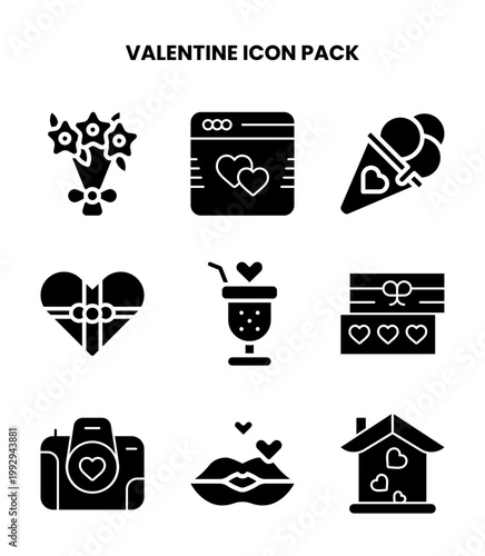 Valentine Glyph Scalable Icons Pack