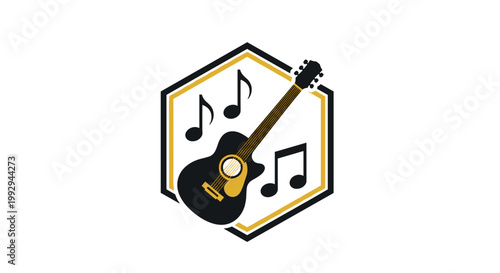 Guitar Music Icon Design.