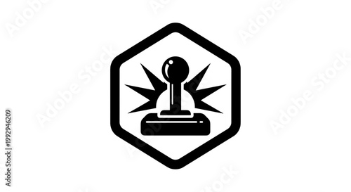 Joystick icon with starburst.