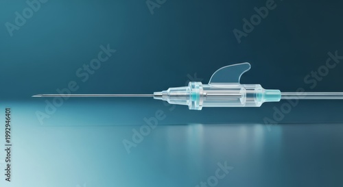 IV cannula 3D render, peripheral vascular access device visualization, sterile intravenous catheter system, hospital IV insertion set design, medical needle catheter equipment model