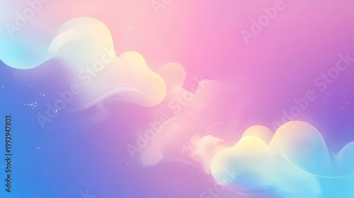 Abstract cloud computing concept background with soft lighting and vibrant gradient overlay