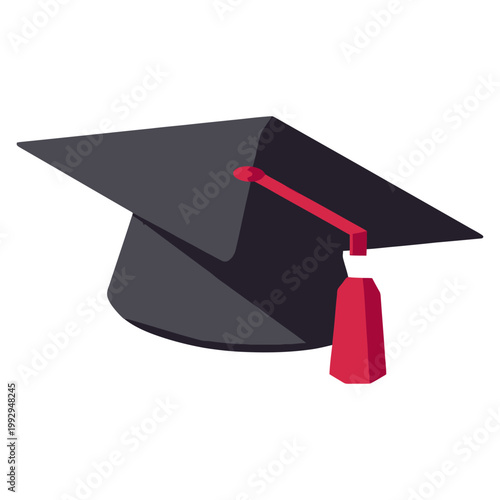Simple graduation cap icon symbolizing learning, academic progress, and graduation success in minimal flat vector style.