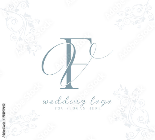 Initial VF FV monogram logo design vector 