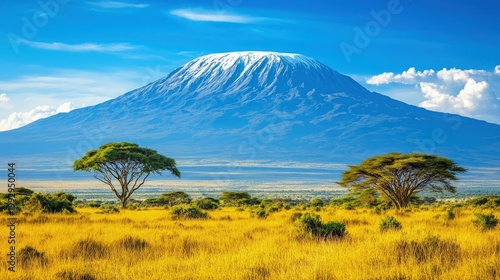 Tanzania landscape Serengeti and Kilimanjaro beautiful nature view