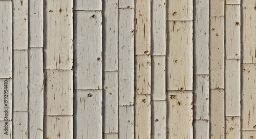 Weathered white vertical wooden planks background for rustic interior design