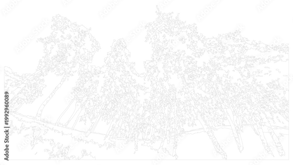 Fototapeta premium Minimalist mountain landscape line art illustration for background pattern design template.