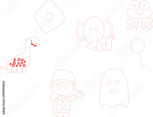  set of simple line art drawings commonly used as templates for crafting, laser cutting, or embroidery. 