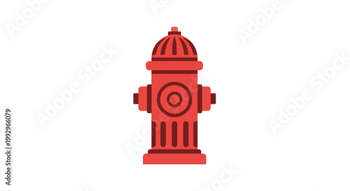 Red fire hydrant icon on white background, simple vector illustration