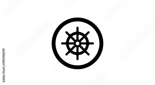Ship Navigation Wheel Icon.