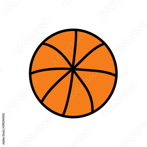 Orange Basketball Icon Vector Illustration, Isolated Transparent Background for Sports Design and Game Apps