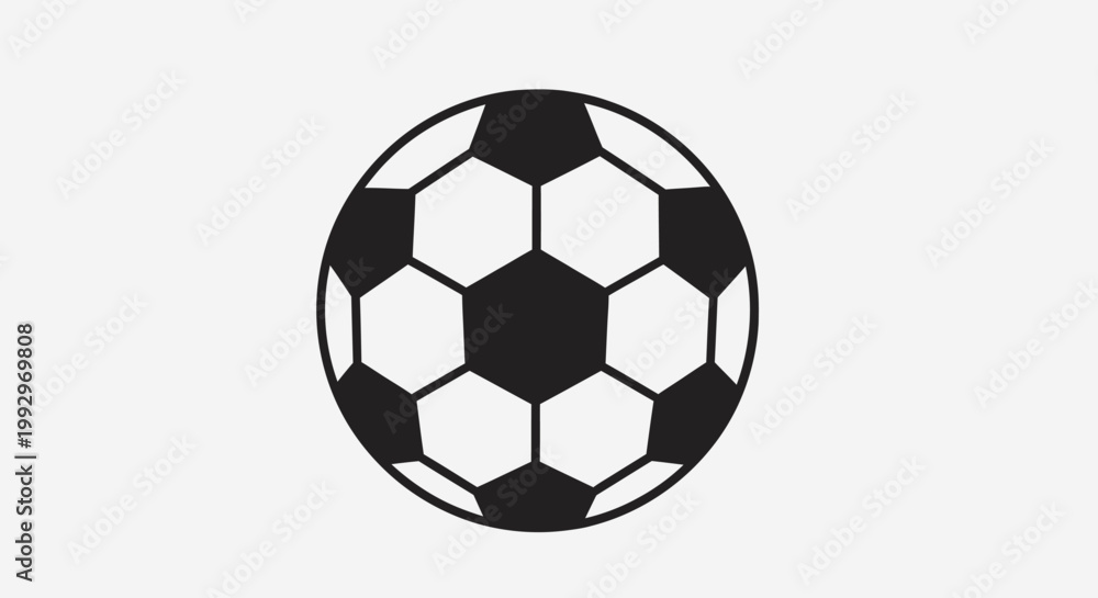 Fototapeta premium A minimalist flat vector illustration of a classic soccer ball.