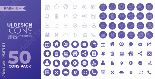 Modern UI Icons Set for Dashboard, Navigation, Settings and Control Interface Elements