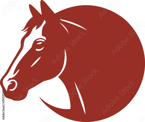 red horse head illustration
