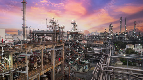 Bild auf Leinwand Oil and gas industry - refinery factory zone, The equipment of oil refining,Clos