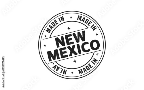 A circular badge proclaiming products are made in new mexico usa