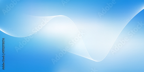 Abstract white wavy glowing lines on a blue background. Futuristic digital high-technology pattern. Health Care concept. Vector illustration