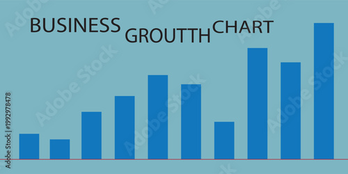 simple Business Growth Chart Infographic Template with Data Statistics.