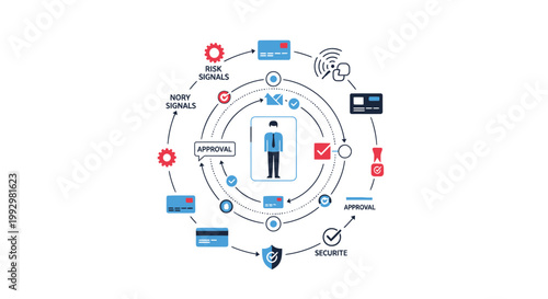 Online security, cyber protection, data privacy icons, payment safety, authentication symbols