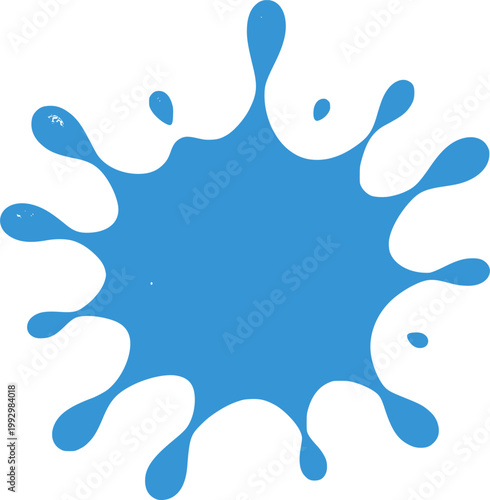 Blue water splash vector illustration. Transparent EPS version.