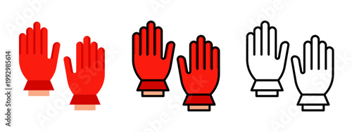 Protective Gloves Cleaning Safety Workwear Icon Vector