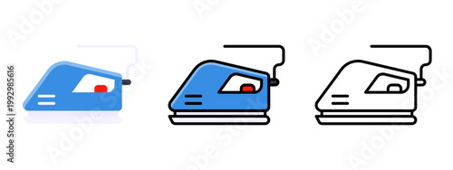 Electric Iron Laundry Clothing Appliance Icon Vector