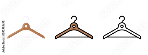 Clothes Hanger Rack Closet Storage Icon Vector