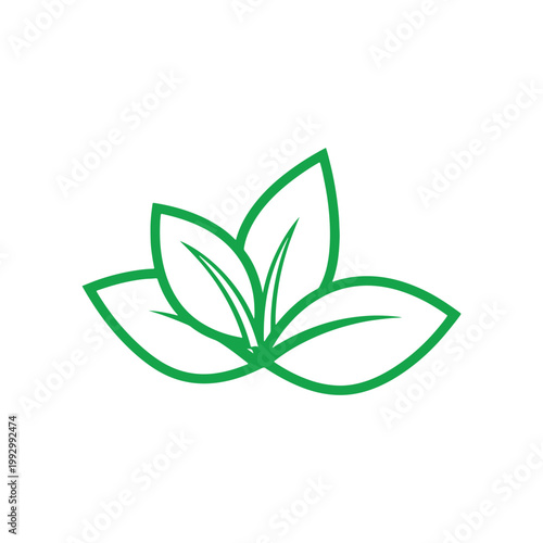 Flat leaves icon illustration suitable for web and mobile UI, isolated on white.