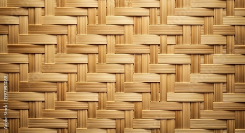 Close-up of a tightly woven natural bamboo texture pattern.