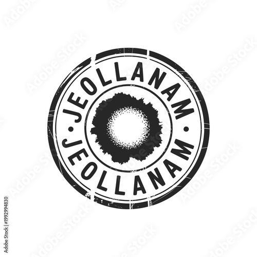 A distressed circular stamp featuring the text jeollanam in bold lettering