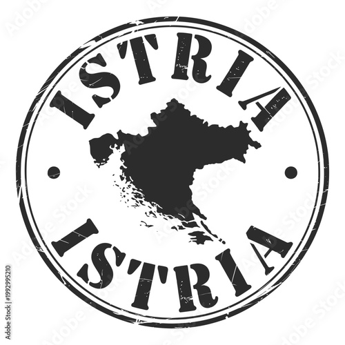 Vintage style stamp featuring the geographical shape of istria peninsula