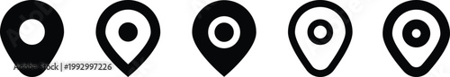 Location icon set 
