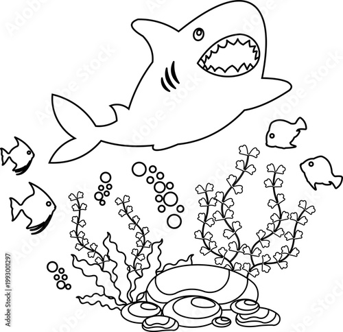 Bull Shark Coloring Page For Kids