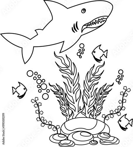 Bull Shark Coloring Page For Kids