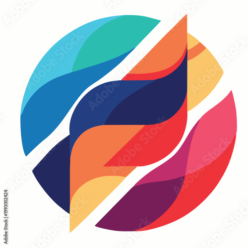 logo design vector illustration creative abstract flag color palette