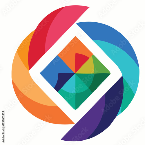 logo design vector illustration creative abstract flag color palette