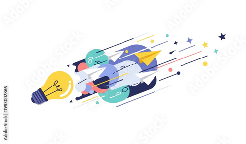 Creative idea explosion a burst of innovation and bright concepts